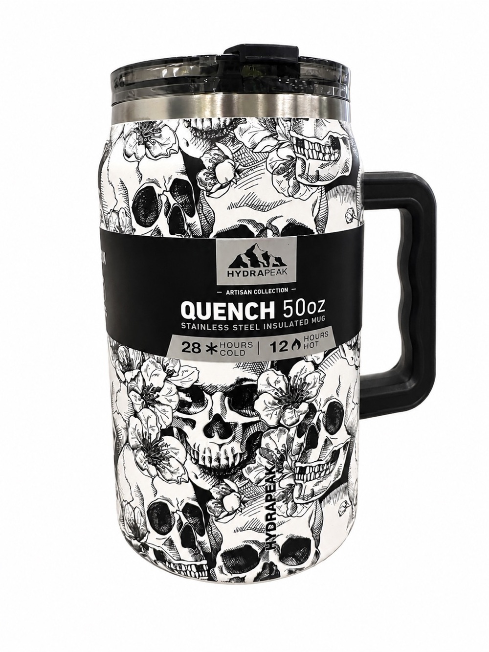 Limited Edition Hydrapeak Artisan Collection Quench Skull Floral Tumbler, 50oz